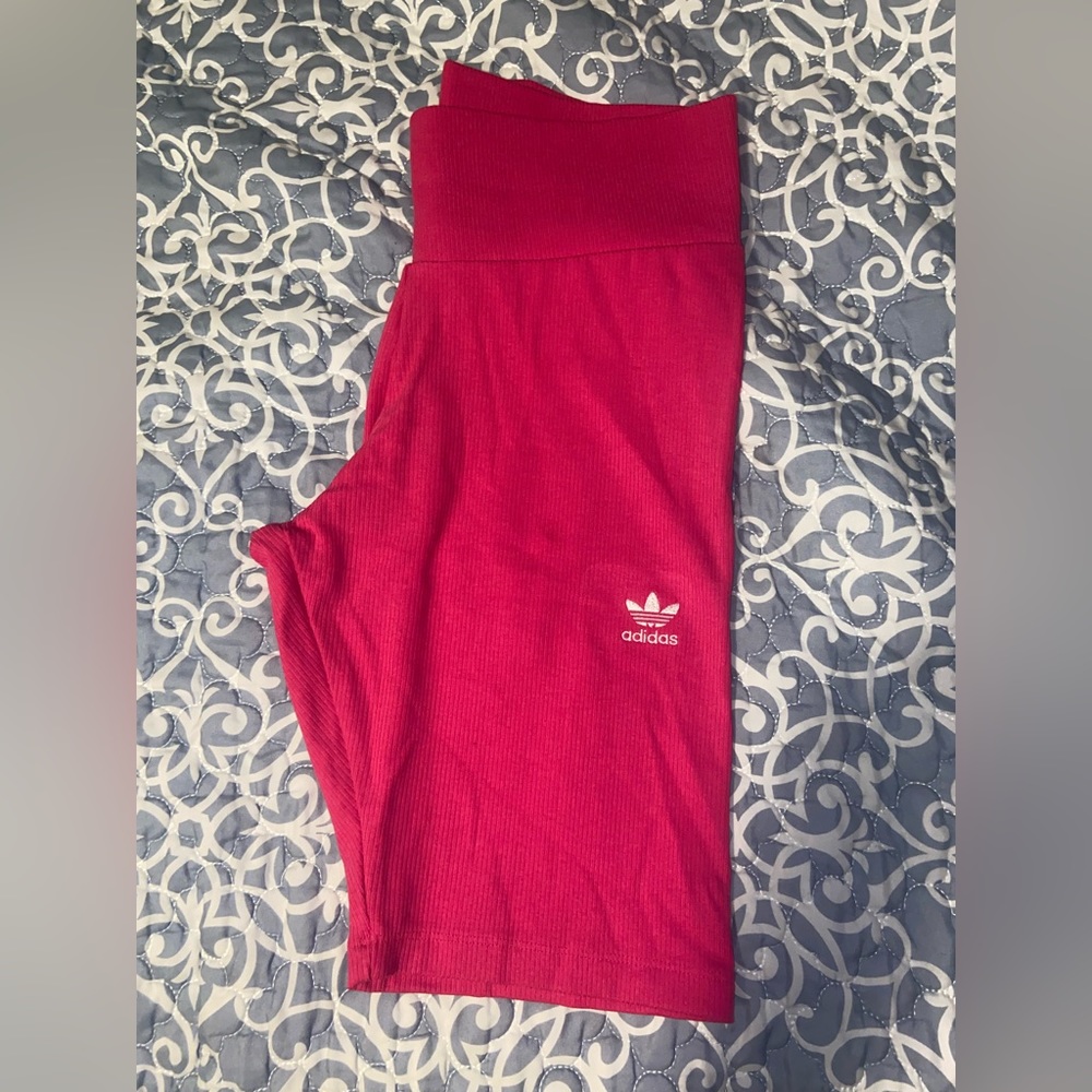 Large pink adidas biker shorts. Womens. New with tags.